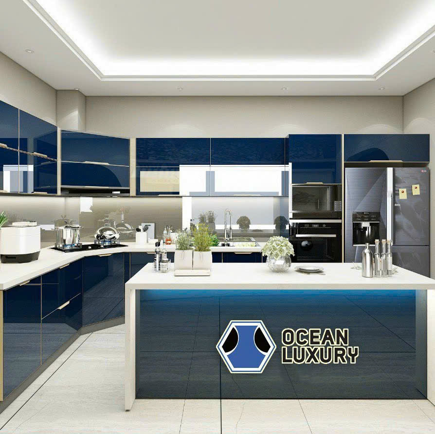 Công trình tủ bếp inox cánh kính thi công tại Quận 2